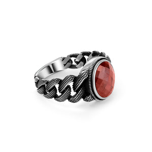 Red Stone Link Ring