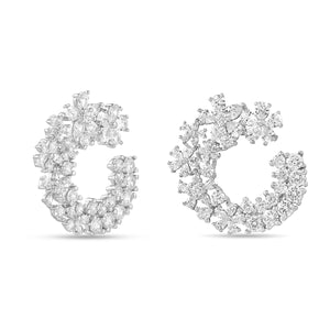 Timeless Cluster diamond studs in Silver